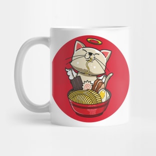 Cute Cat Eating Ramen Mug